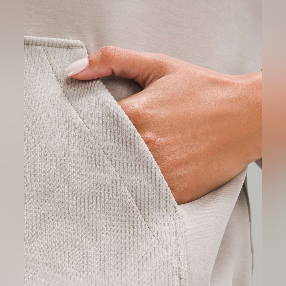 Lululemon•Brushed Softstreme Ribbed Half Zip•Riverstone Taupe•FLAWLESS• 10 - Picture 4 of 16